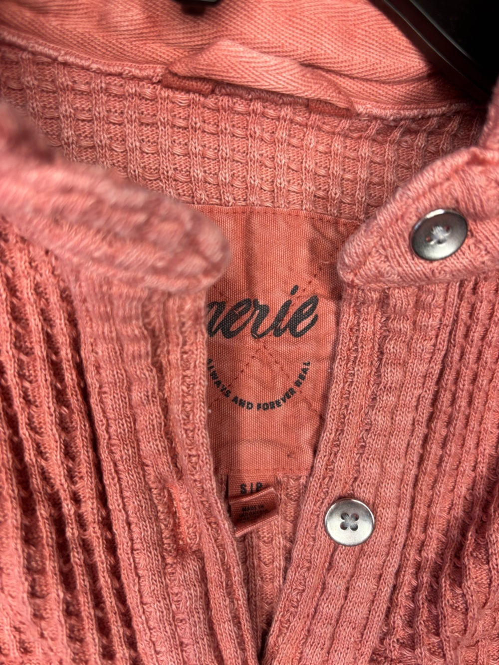 Aerie - rose colored button up sweatshirt - Picture 2 of 6
